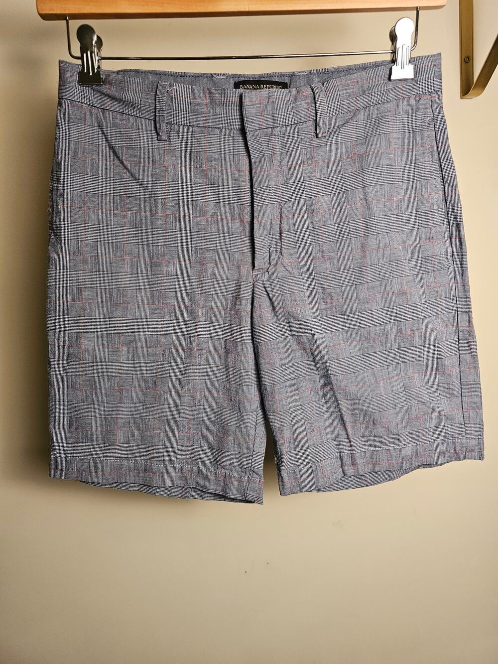 Banana Republic Cotton Aiden Club Plaid Shorts